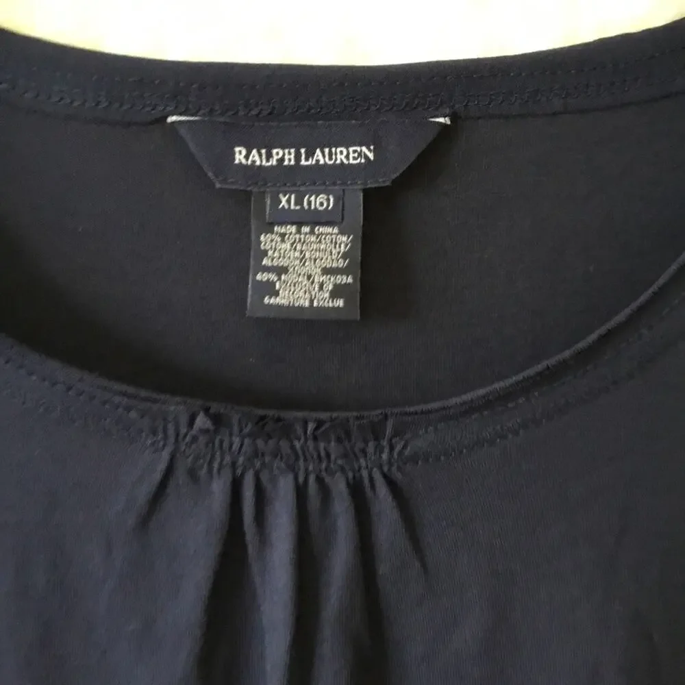 Ralph Lauren Girl Black Dress with Purple Belt